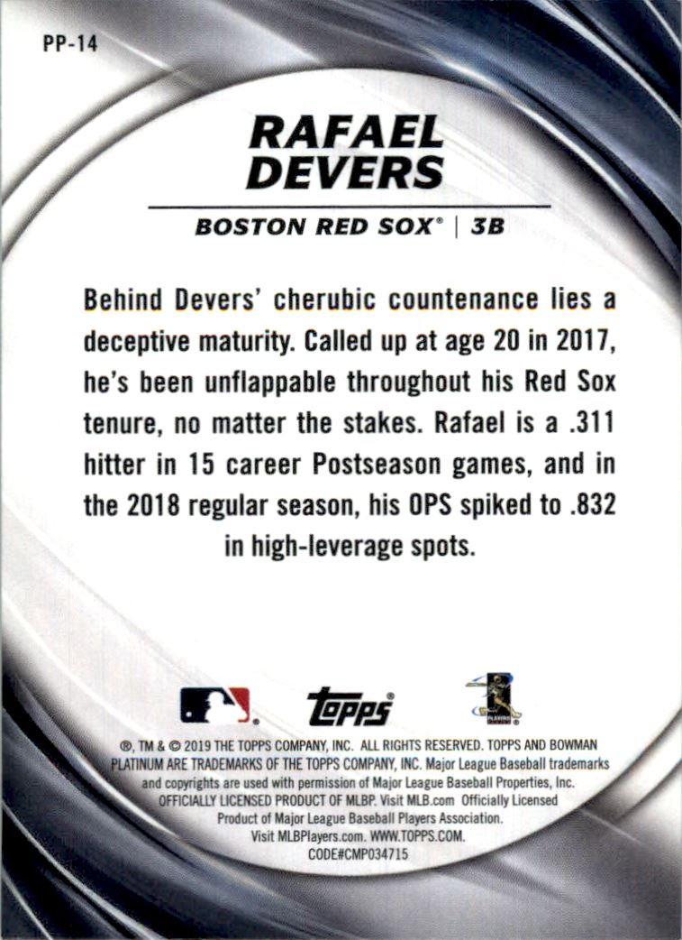 2019 Bowman Platinum Platinum Presence #PP14 Rafael Devers