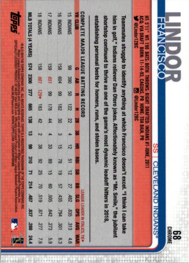 2019 Topps Chrome Baseball Card Pick - Picture 135 of 400