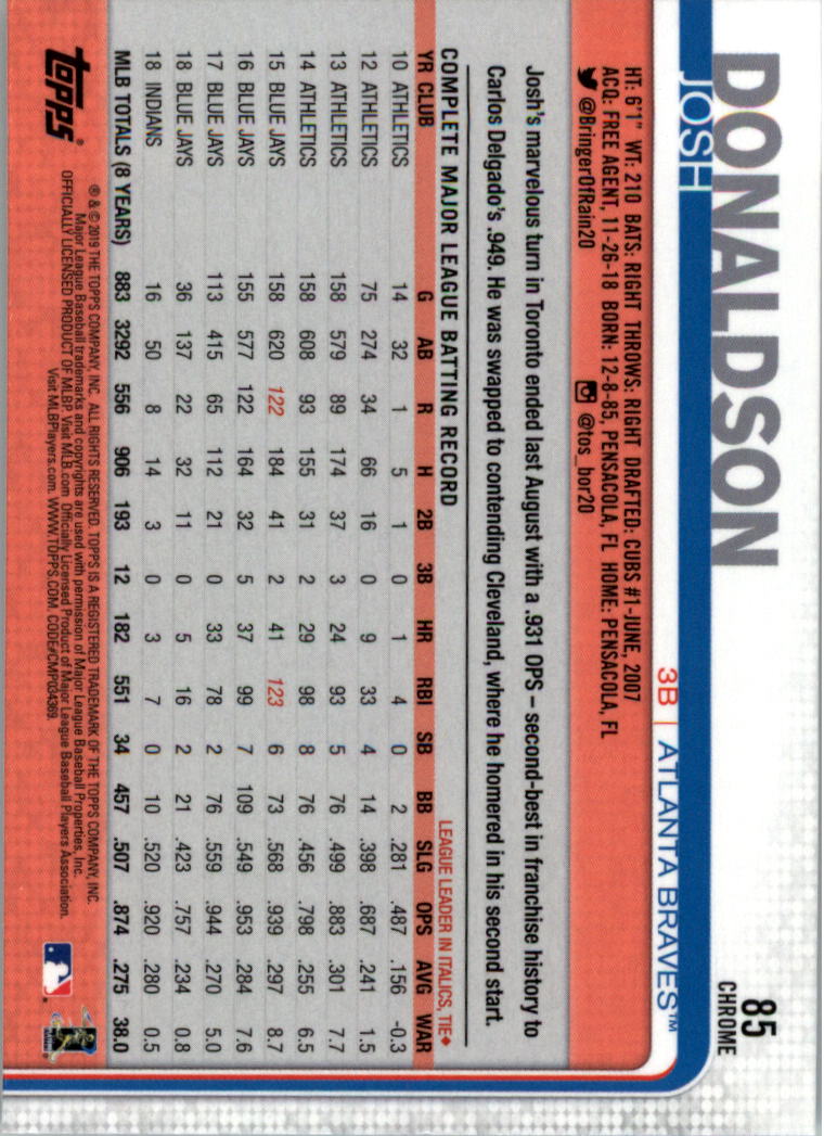 2019 Topps Chrome Baseball Card Pick - Picture 169 of 400