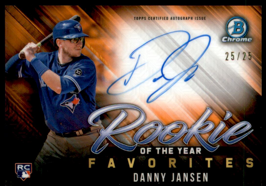 2019 Bowman Chrome Mega Box Rookie of the Year Favorites Autograph Orange Refractors #ROYFADJ Danny Jansen