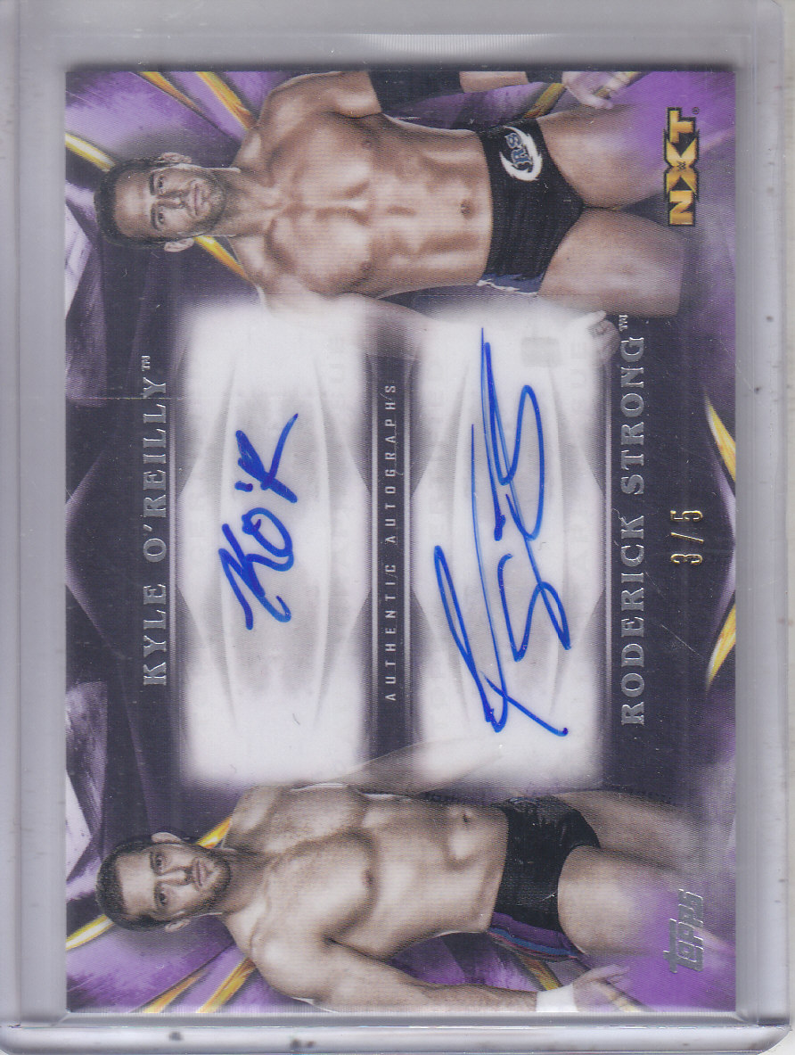 2019 Topps WWE Undisputed Dual Autographs Purple #DUE Roderick Strong/Kyle O'Reilly
