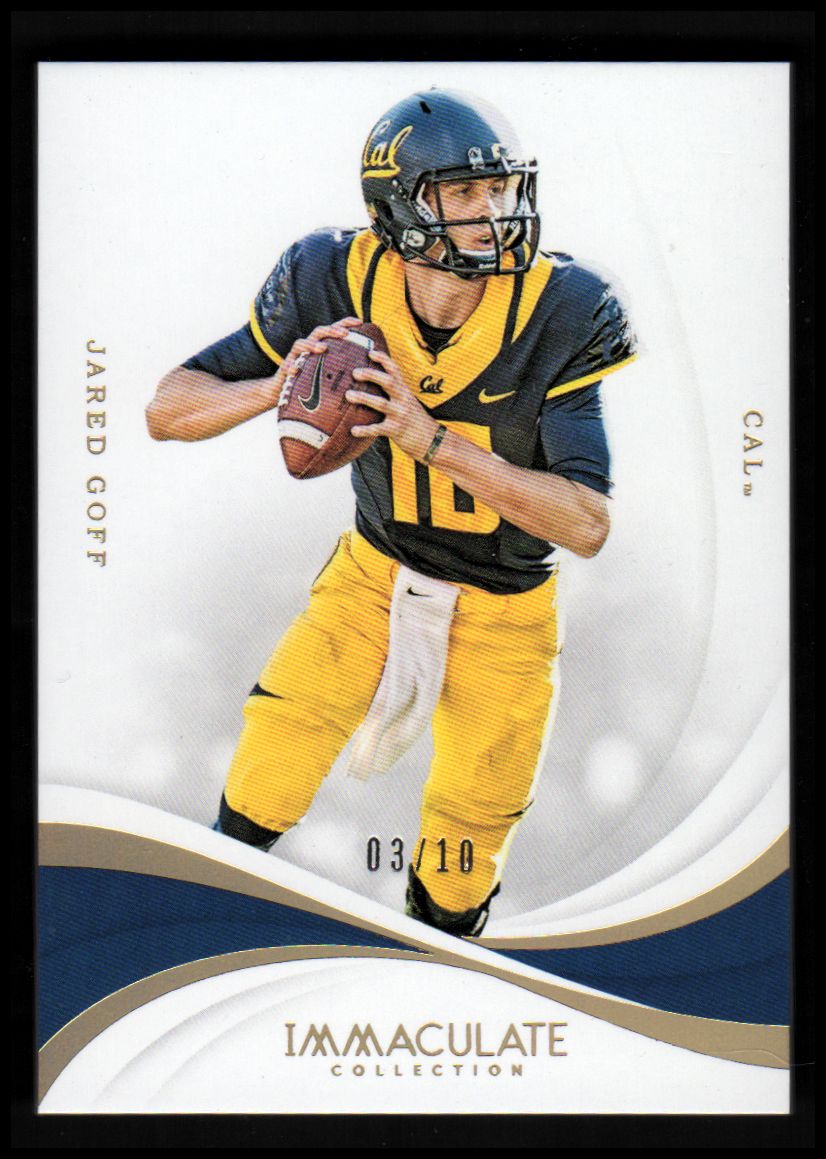 2019 Immaculate Collection Collegiate Gold #10 Jared Goff