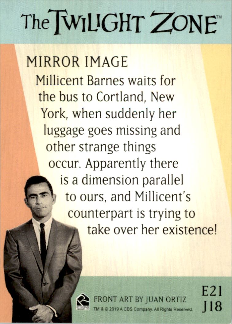 2019 Rittenhouse Twilight Zone Rod Serling Edition Twilight Zone Portfolio Prints The Serling Episodes #J18 Mirror Image back image