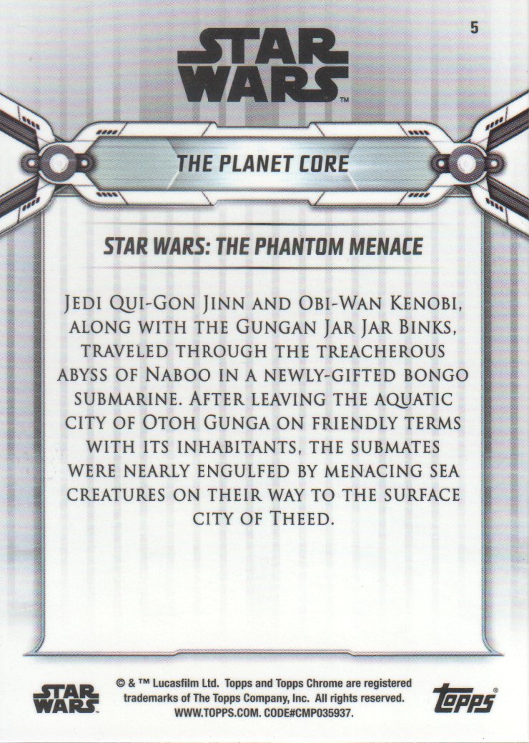 2019 Topps Chrome Star Wars Legacy #5 The Planet Core back image