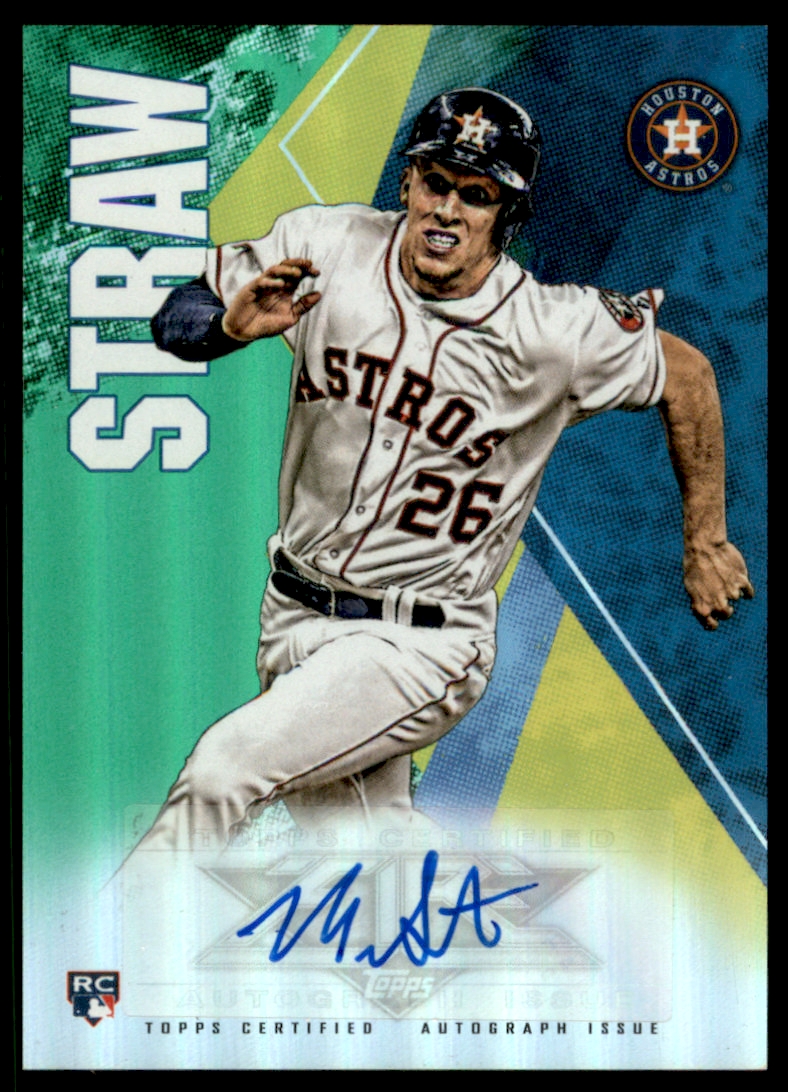 2019 Topps Fire Autographs Green #FAMS Myles Straw