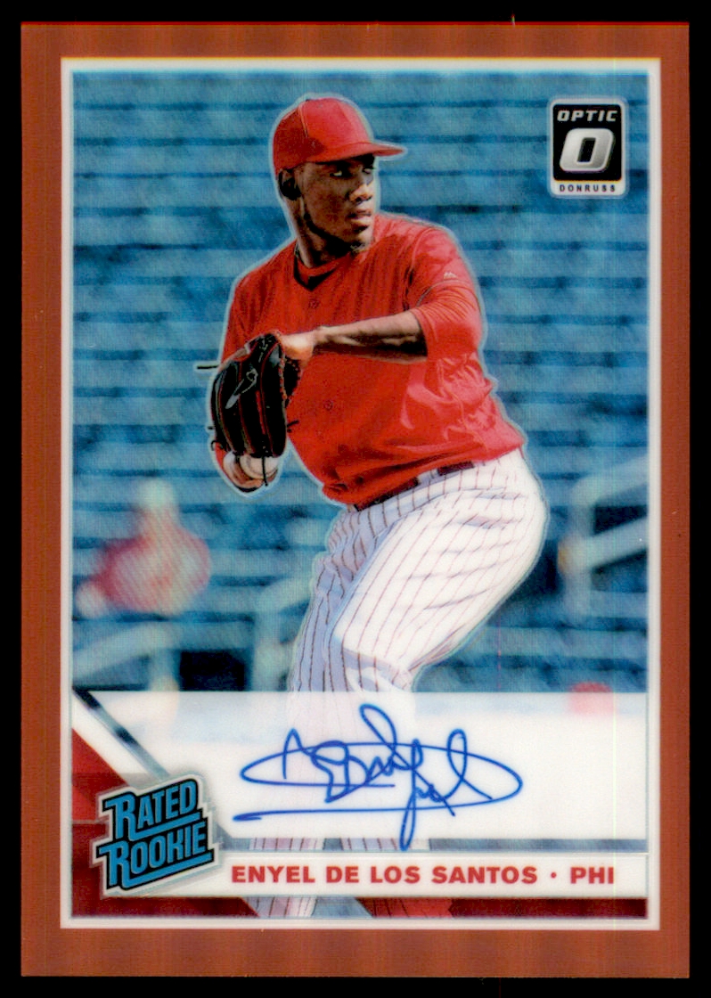 2019 Donruss Optic Rated Rookies Signatures Red #14 Enyel De Los Santos/50
