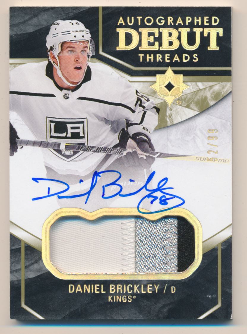 2018-19 Ultimate Collection Debut Threads Patch Autographs #DTADA Daniel Brickley