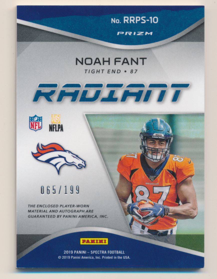 : 2019 Absolute Absolute Rookie Materials #33 Noah Fant