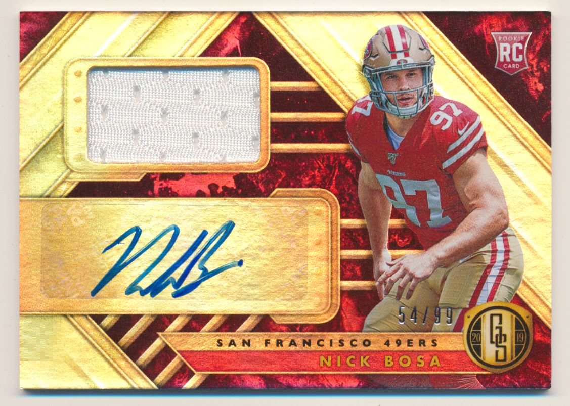 2019 Panini Gold Standard #218 Nick Bosa JSY AU RC - NM-MT