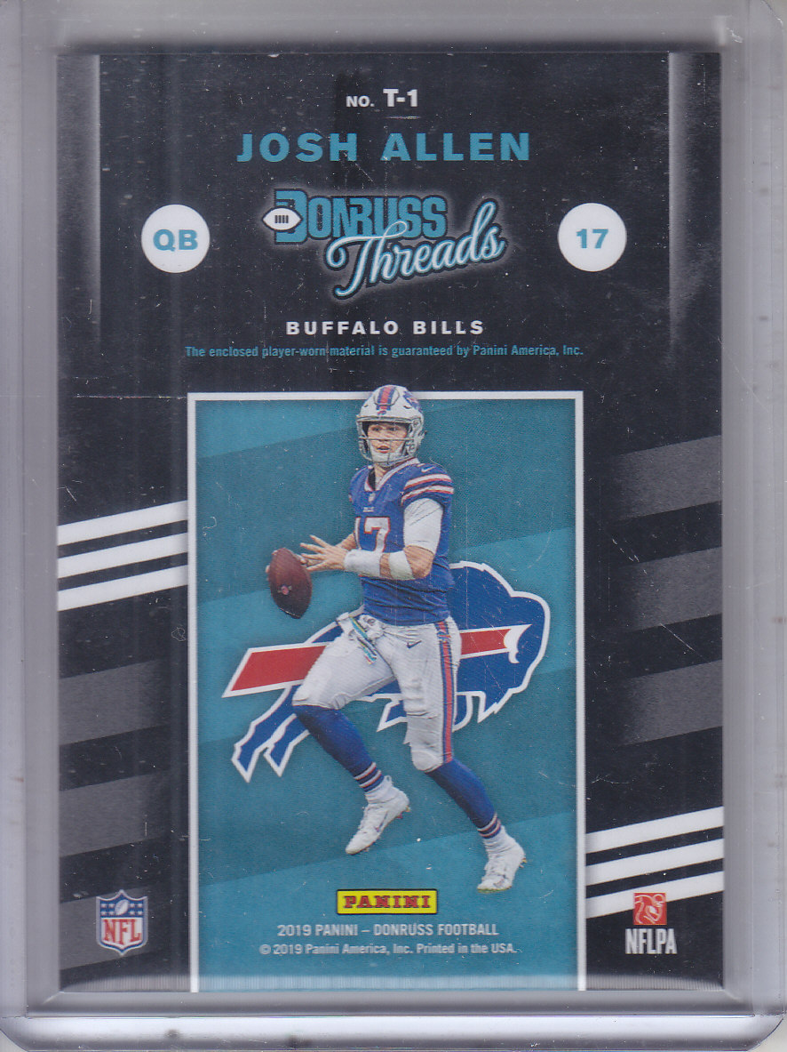 Josh Allen 2019 Donruss Threads #T1 Jersey Card