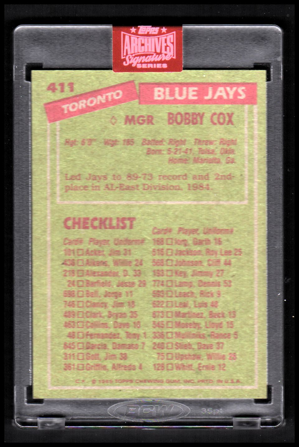 1979 Topps #302 - Bobby Cox Braves Team Checklist 7 - NM