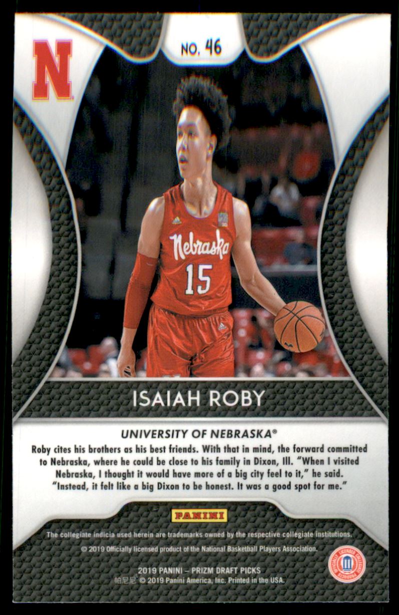 2019-20 Panini Prizm Draft #46 Isaiah Roby Nebraska Cornhuskers Basketball Card