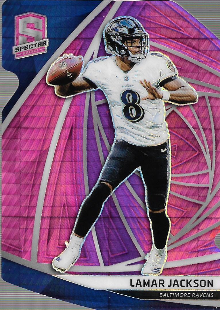 2019 Panini Spectra Neon Pink Die Cut #116 Lamar Jackson - NM-MT