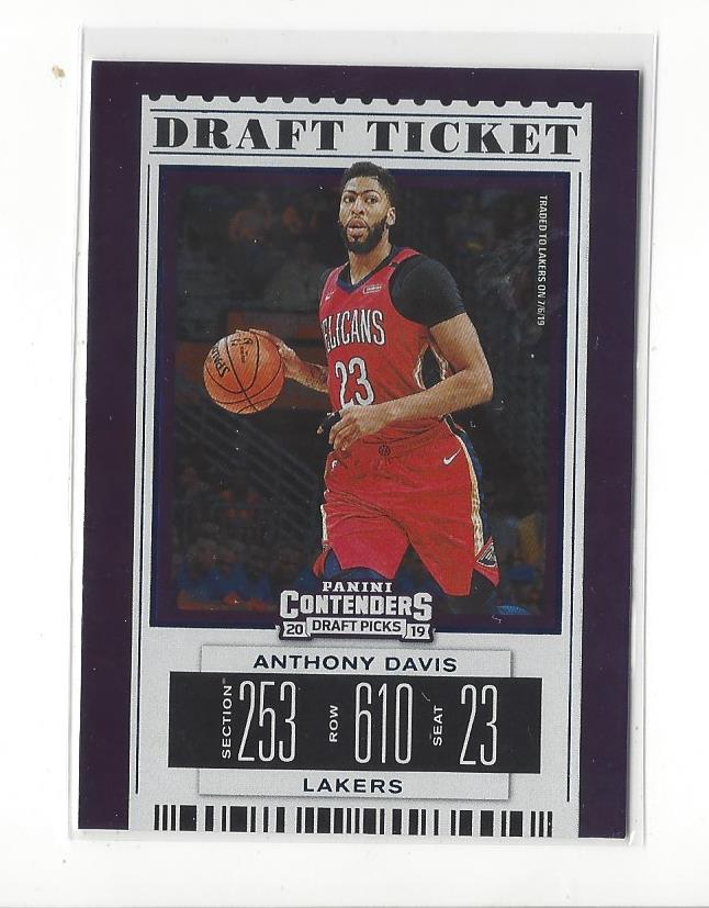 2019-20 Panini Contenders Draft Picks Draft Ticket Blue Foil #2 Anthony Davis
