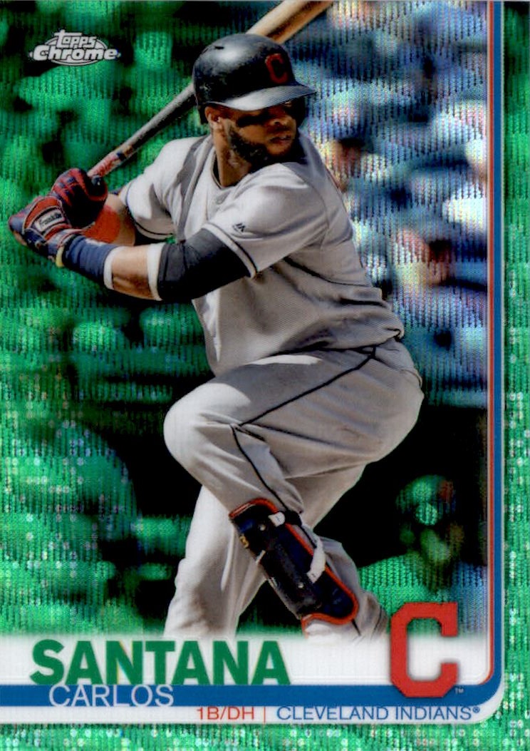 2019 Topps Chrome Green Wave Refractors #44 Carlos Santana