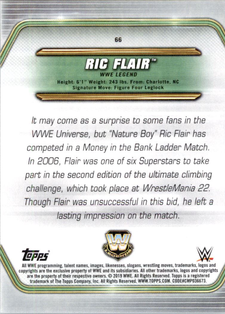 2019 Topps WWE Money in the Bank #66 Ric Flair back image