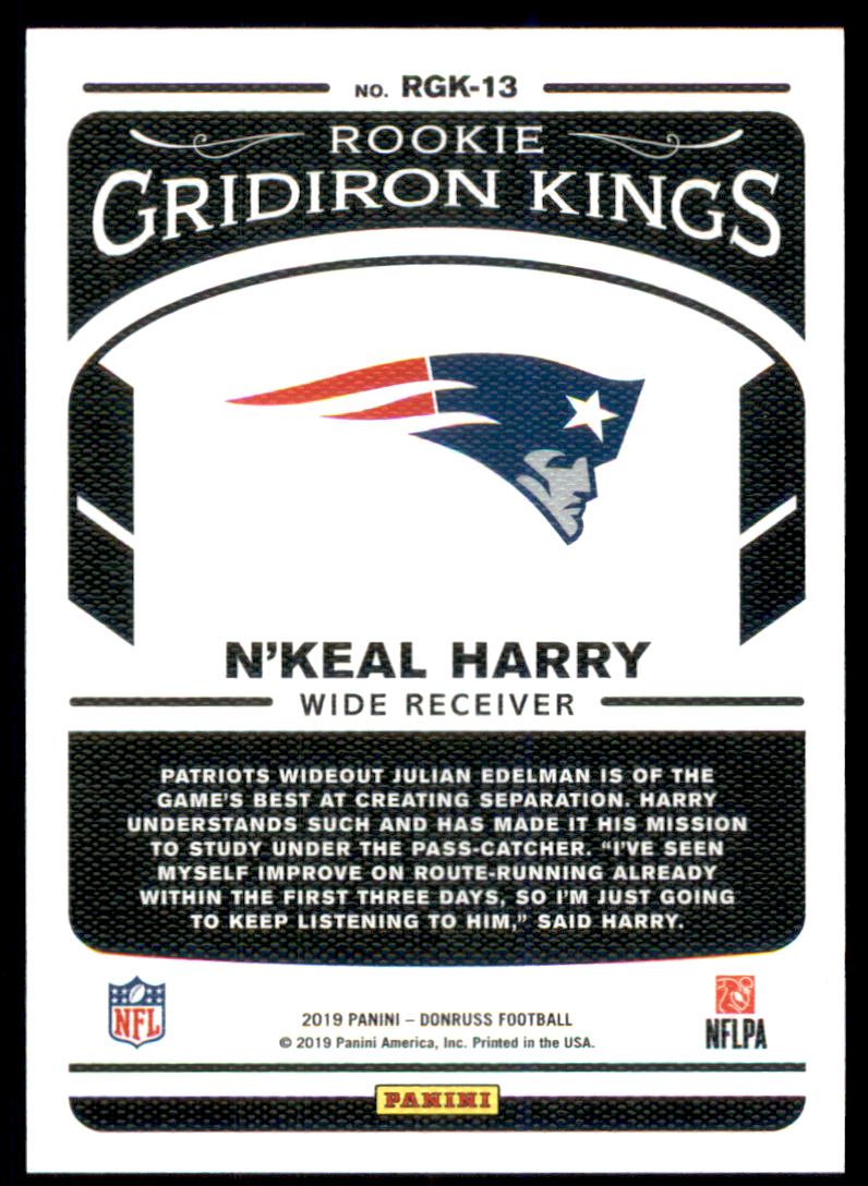 2019 Donruss Rookie Gridiron Kings Studio Series #13 N'Keal Harry