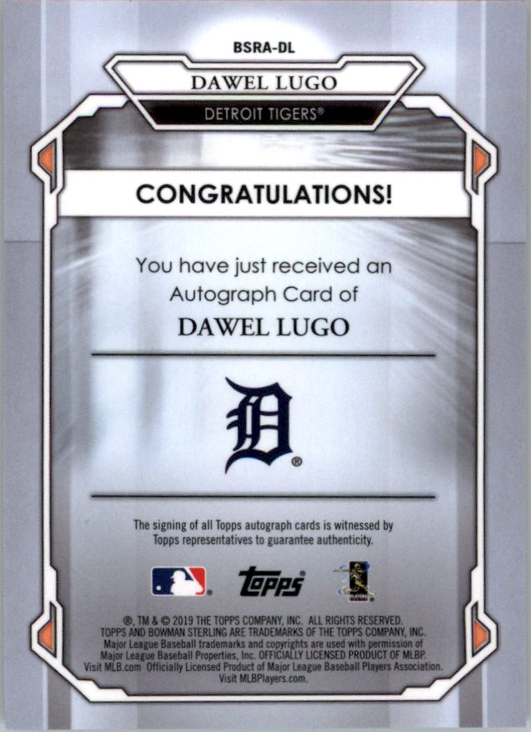2019 Bowman Sterling Rookie Autographs #BSRADL Dawel Lugo