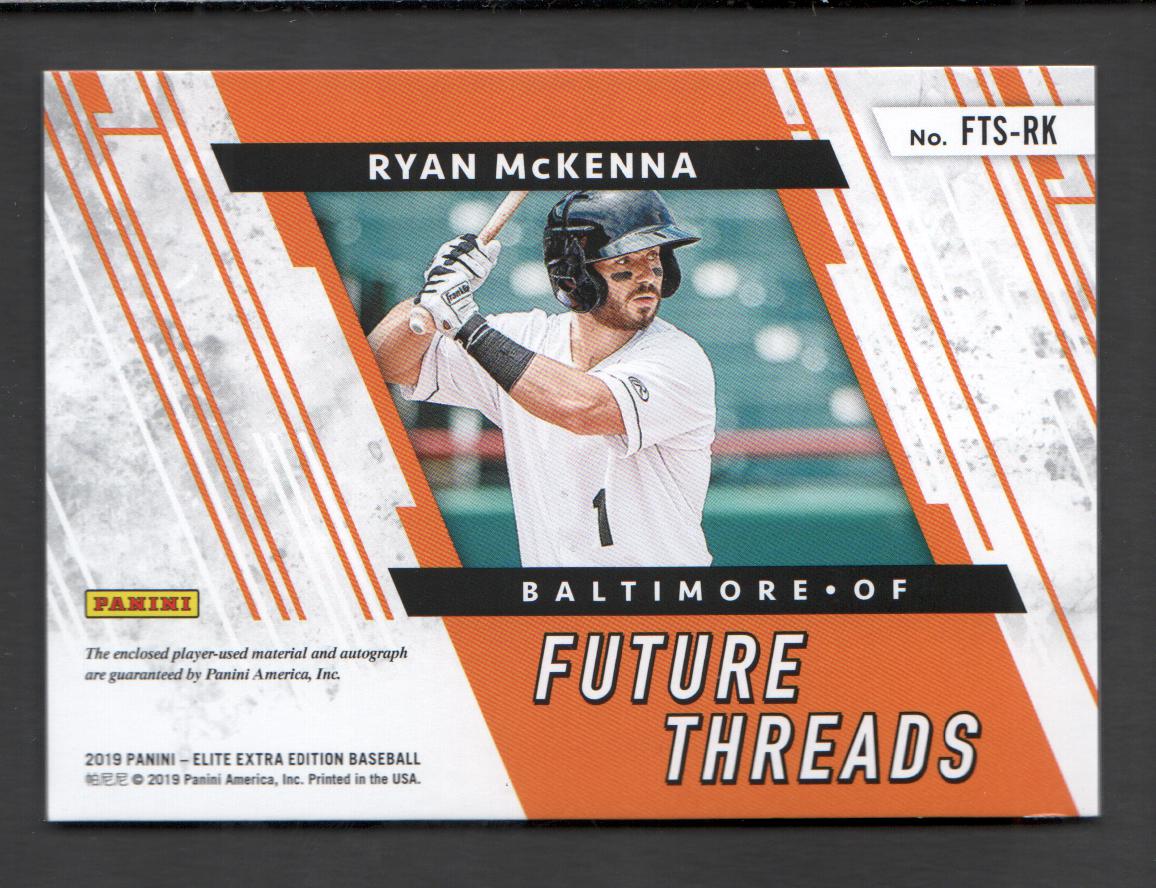 2019 Elite Extra Edition Future Threads Signatures Orange #33 Ryan McKenna/99 back image