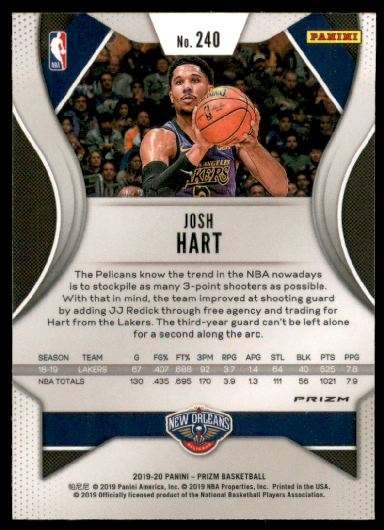 2019-20 Panini Prizm Prizms Orange Ice #240 Josh Hart