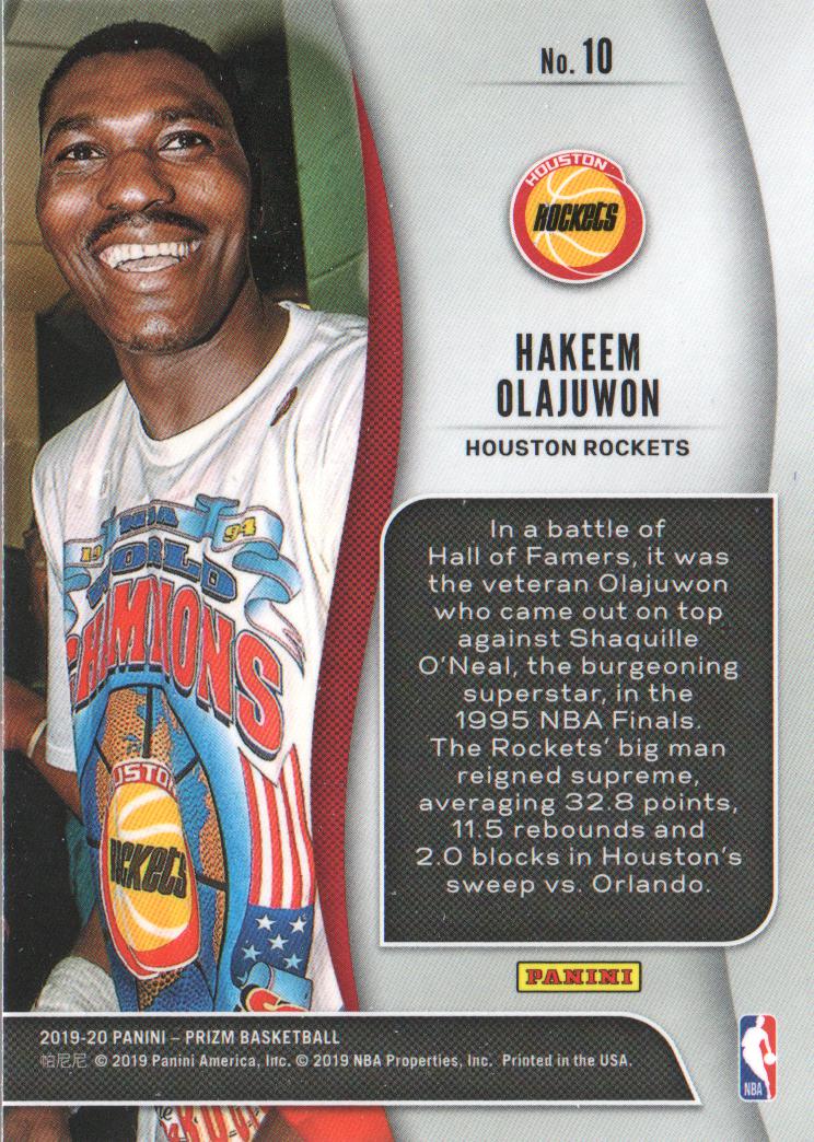 2019-20 Panini Prizm NBA Finalists #10 Hakeem Olajuwon back image