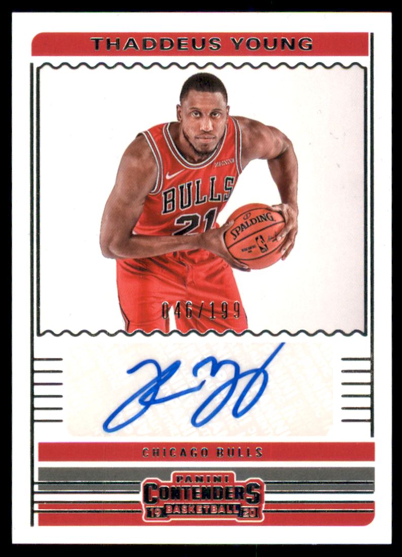 2019-20 Panini Contenders Contenders Autographs #28 Thaddeus Young/199