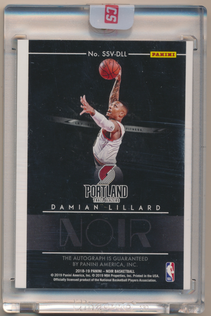 2018-19 Panini Noir Vertical Spotlight Signatures #19 Damian Lillard/99 -  NM-MT