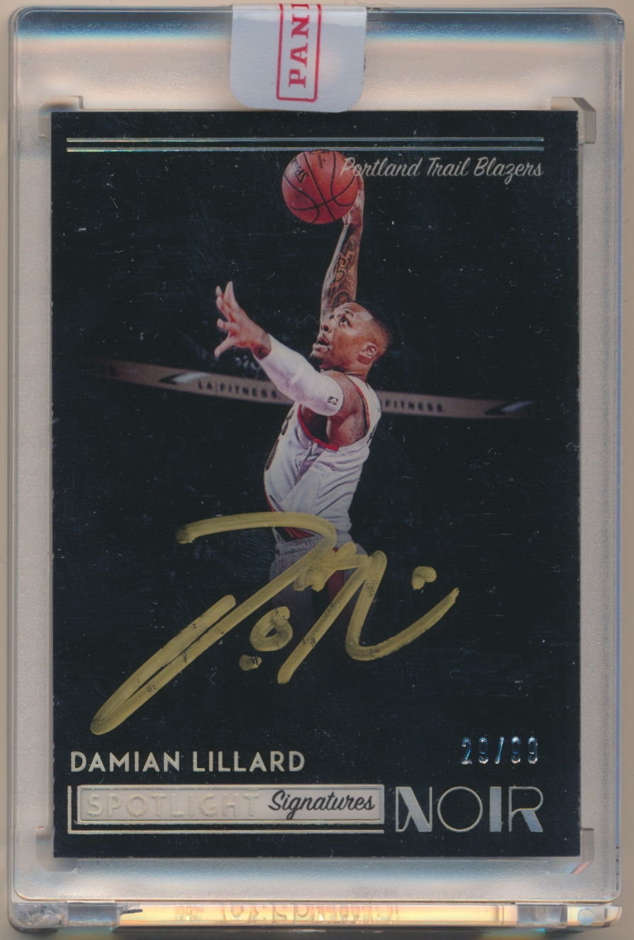 2018-19 Panini Noir Vertical Spotlight Signatures #19 Damian Lillard/99 -  NM-MT