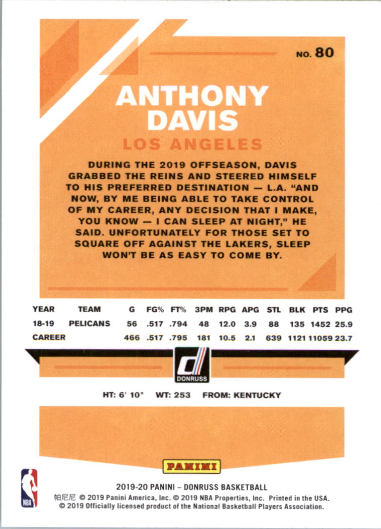 2019-20 Donruss Basketball Card Pick (Base)