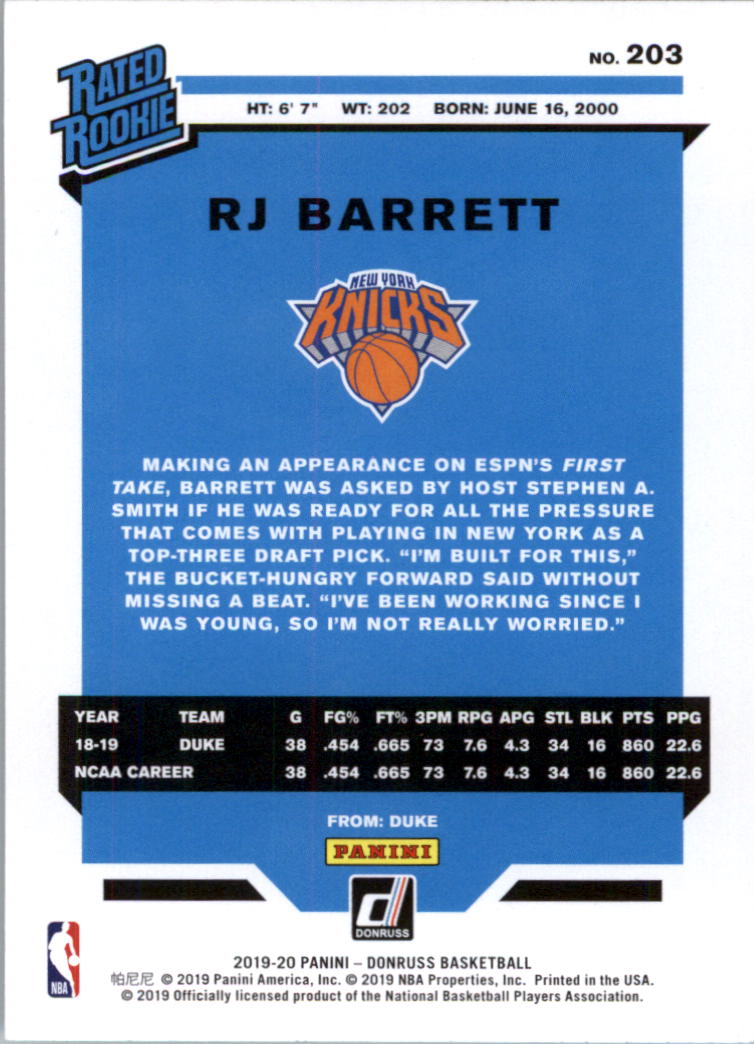 2019-20 Donruss Basketball Card Pick (Base)