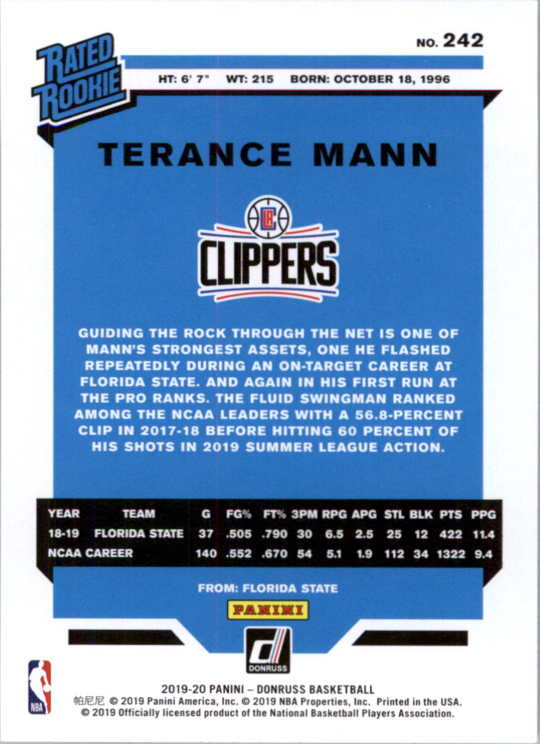 2019-20 Donruss Basketball Card Pick (Base)