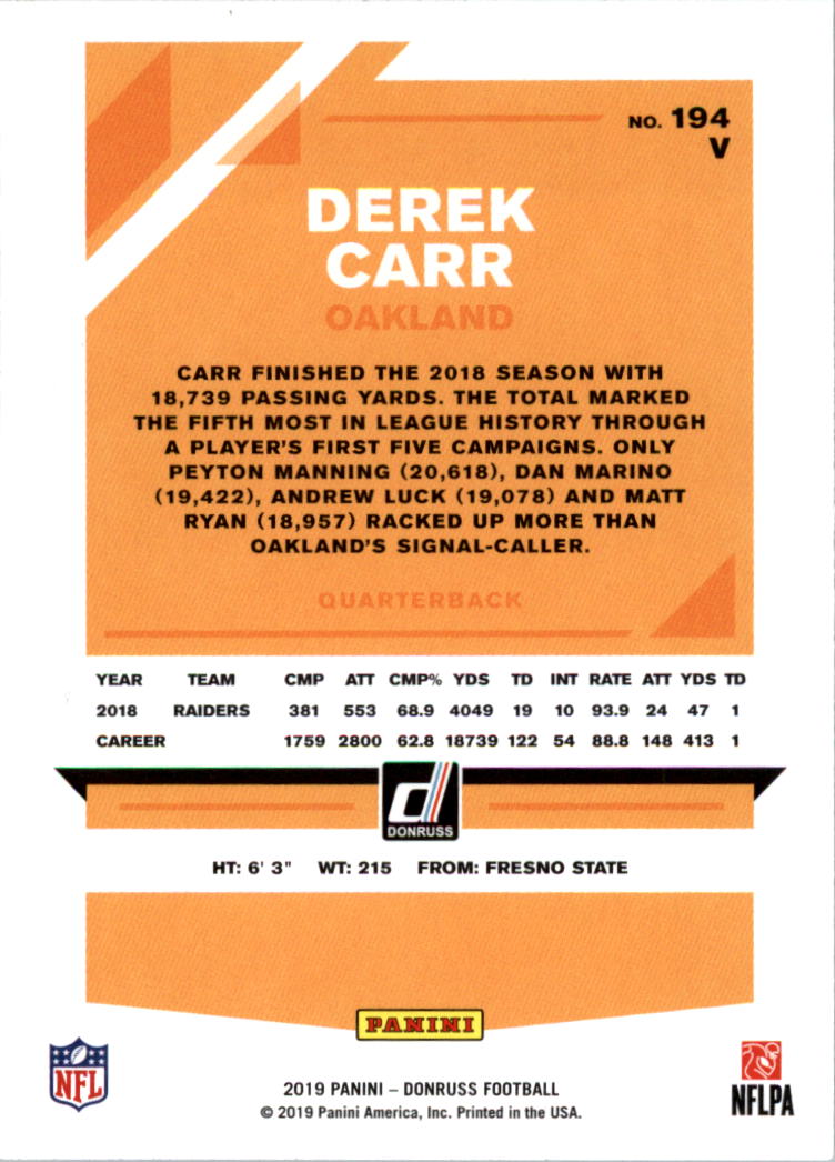 2019 Donruss Football Card Pick (Base) 1-214