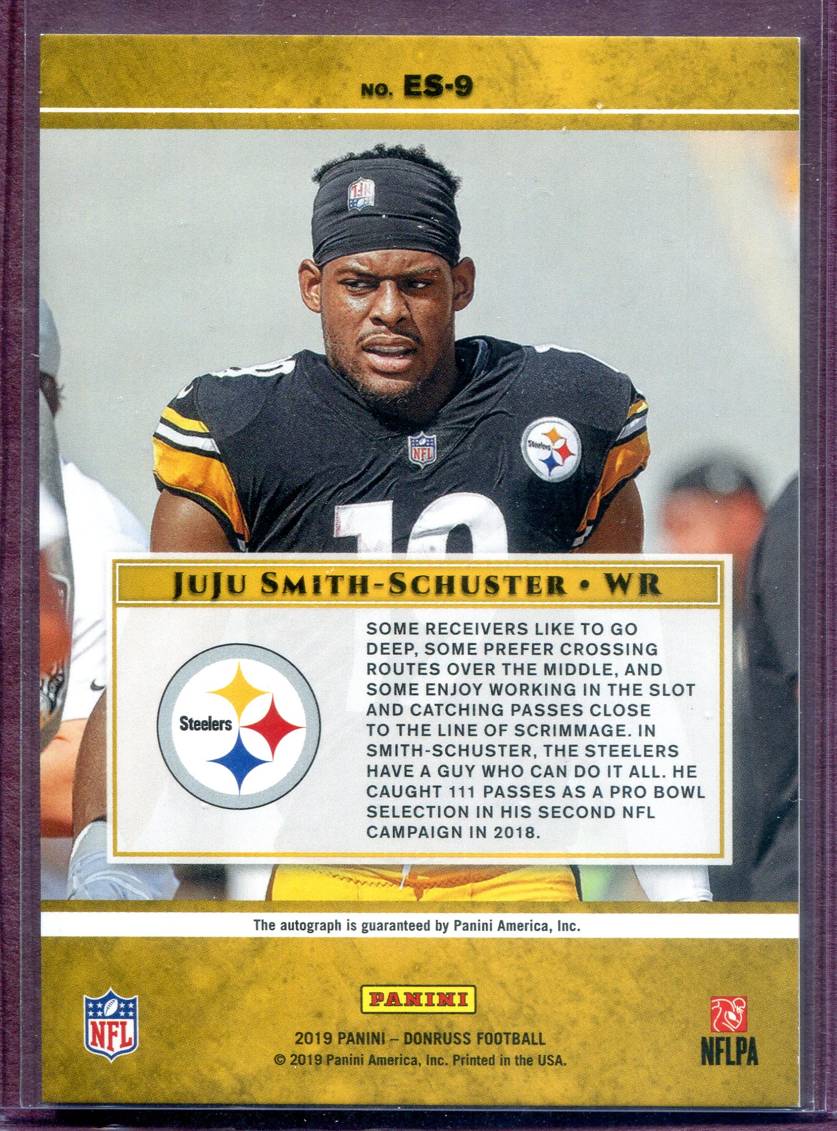 : 2019 Panini National Treasures Juju Smith-Schuster Game Worn  Jersey Patch Card #'d /25 : Arte Coleccionable y Bellas Artes