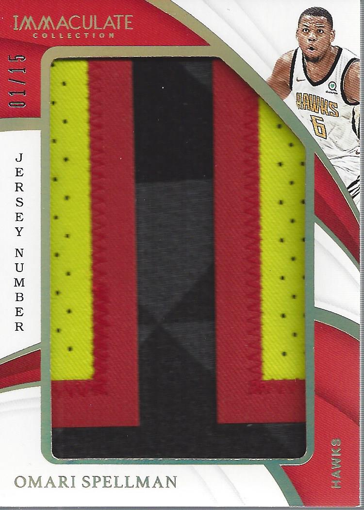 2018-19 Immaculate Collection Jumbo Patches Jersey Number #2 Omari Spellman/15