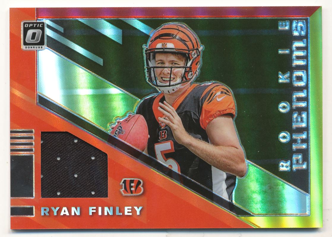 2019 Donruss Optic Rookie Phenoms Jerseys Horizontal Red and Yellow #RP6 Ryan Finley