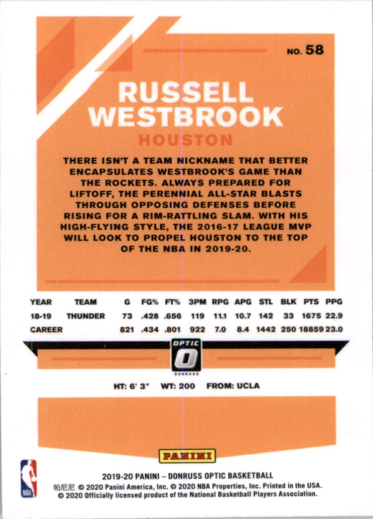 2019-20 Donruss Optic #58 Russell Westbrook
