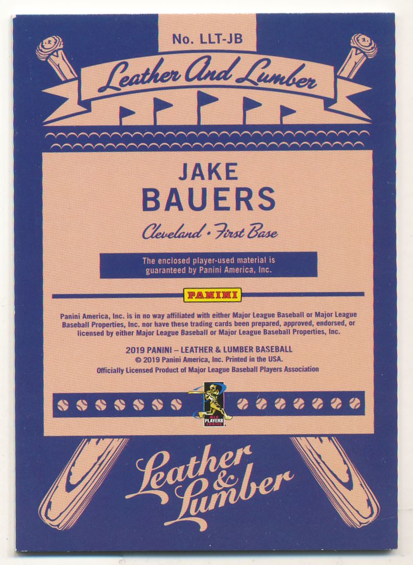 2019 Panini Leather and Lumber Leather and Lumber Triple Jersey Relics Holo Silver #4 Jake Bauers /99