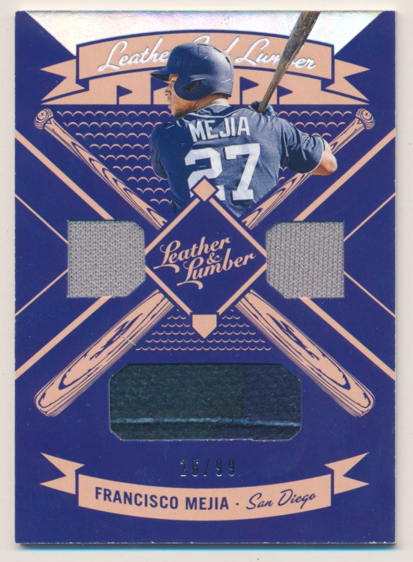 2019 Panini Leather and Lumber Leather and Lumber Triple Jersey Relics Holo Silver #22 Francisco Mejia/99