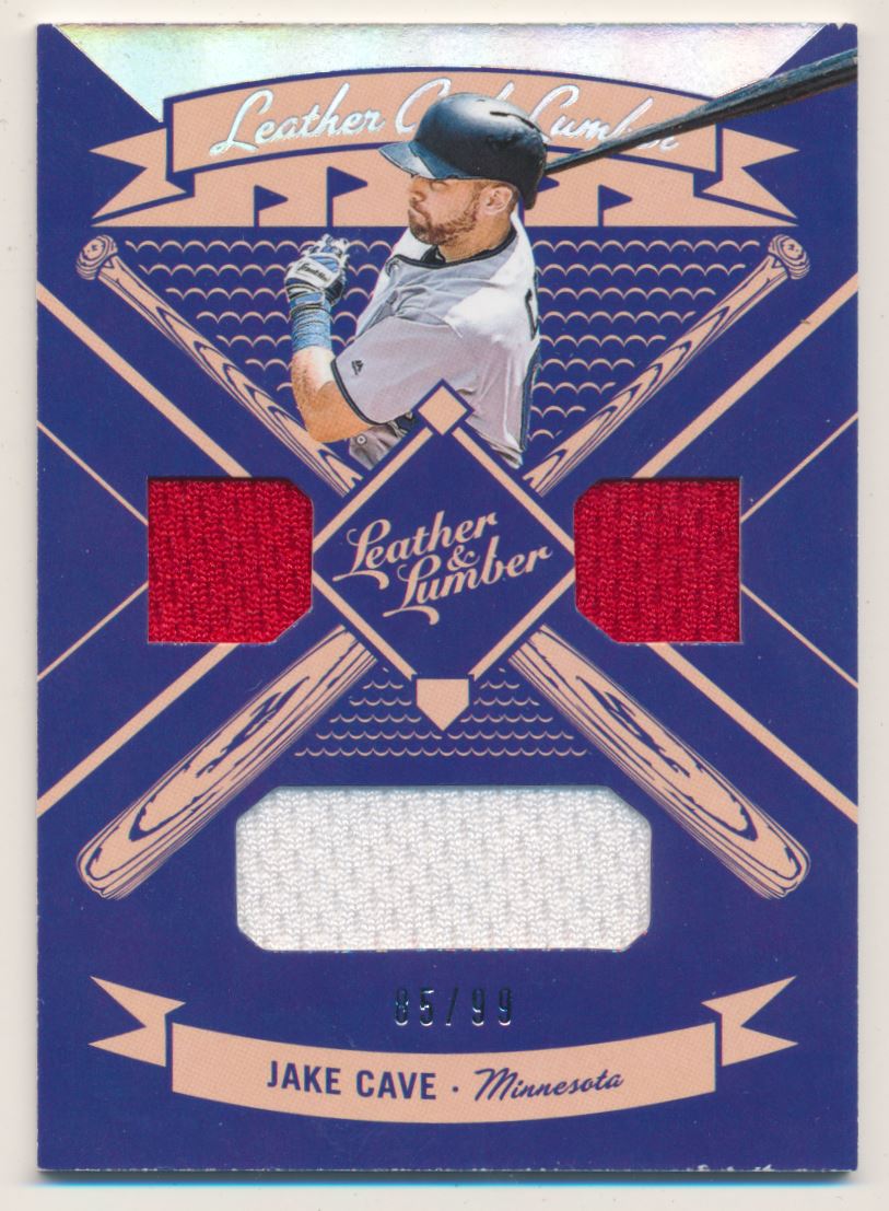 2019 Panini Leather and Lumber Leather and Lumber Triple Jersey Relics Holo Silver #25 Jake Cave/99