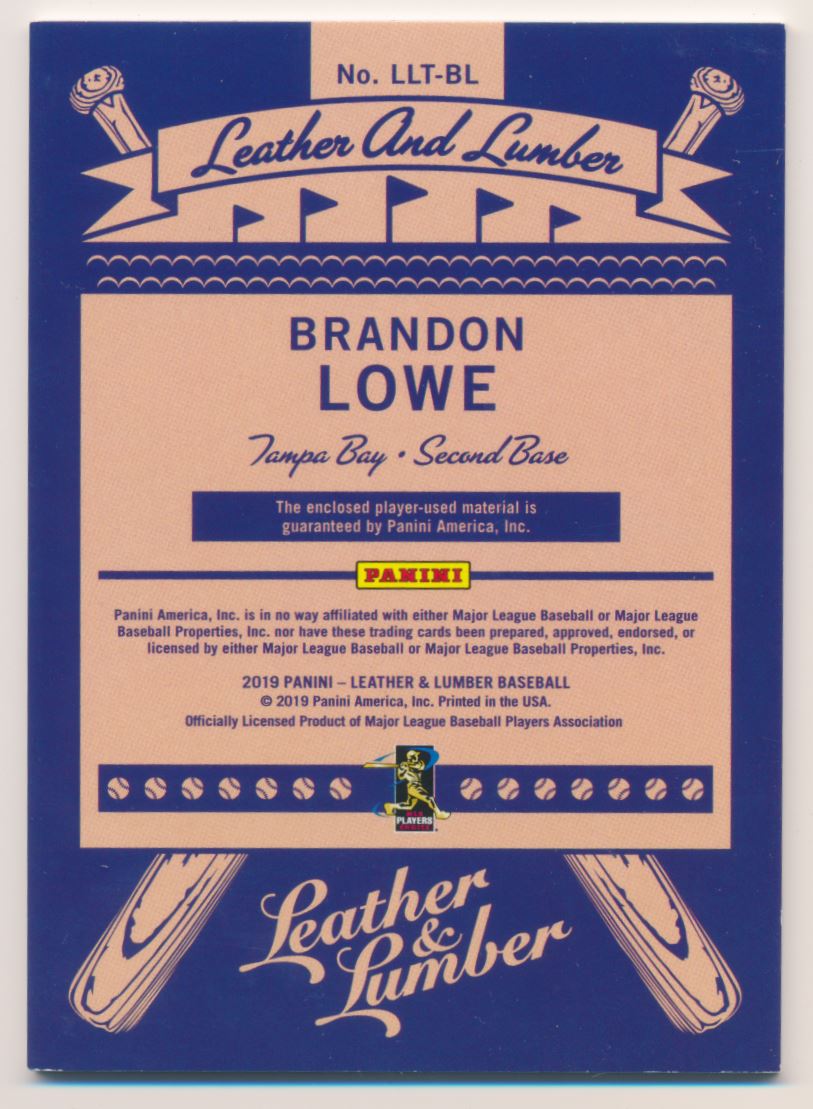 2019 Panini Leather and Lumber Leather and Lumber Triple Jersey Relics Holo Silver #10 Brandon Lowe/99