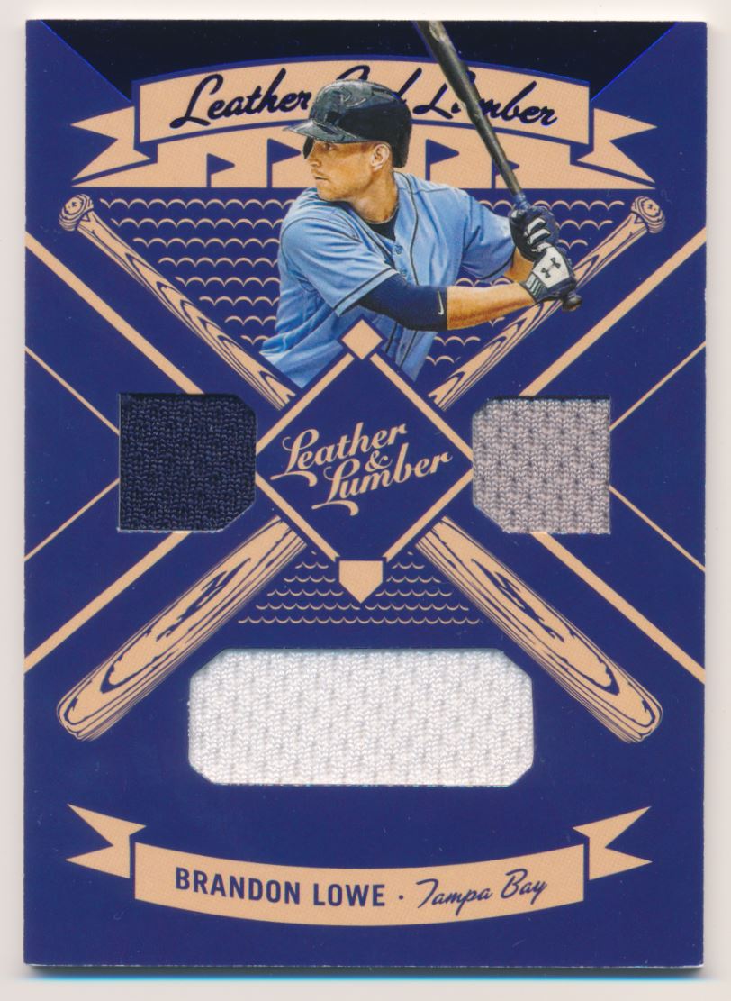 2019 Panini Leather and Lumber Leather and Lumber Triple Jersey Relics Holo Silver #10 Brandon Lowe/99