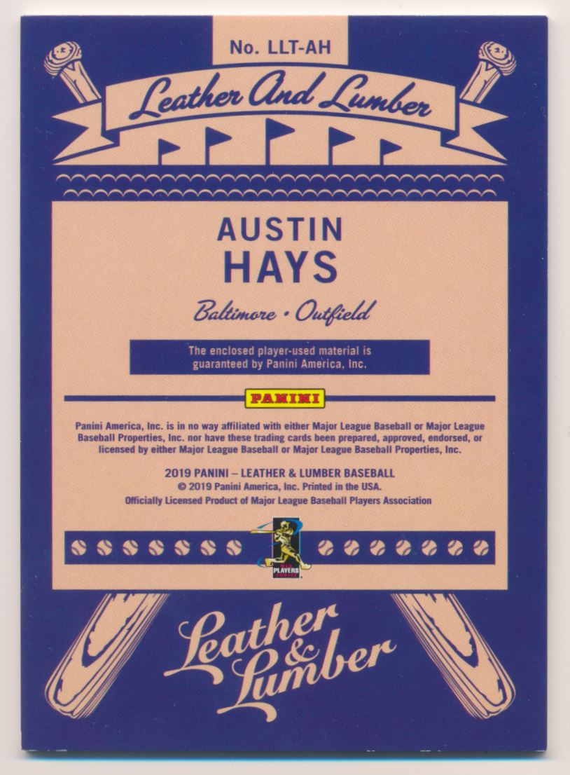 2019 Panini Leather and Lumber Leather and Lumber Triple Jersey Relics Holo Silver #18 Austin Hays/99