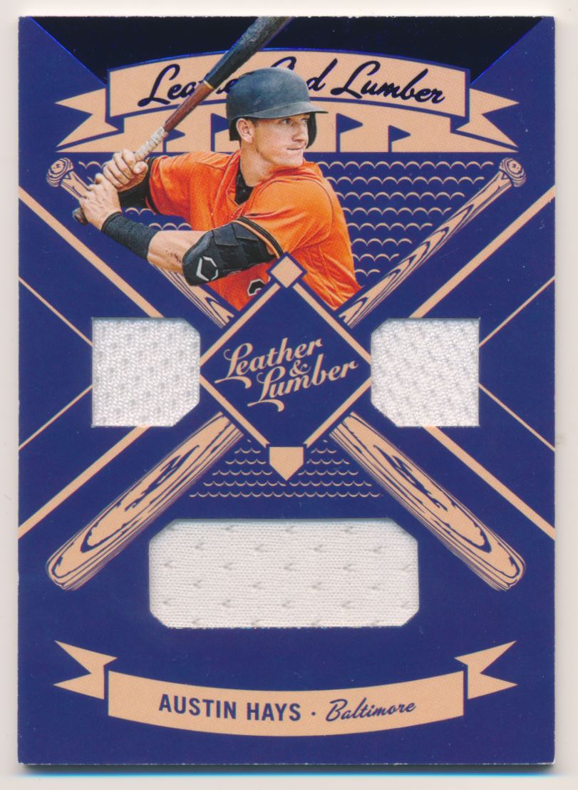 2019 Panini Leather and Lumber Leather and Lumber Triple Jersey Relics Holo Silver #18 Austin Hays/99