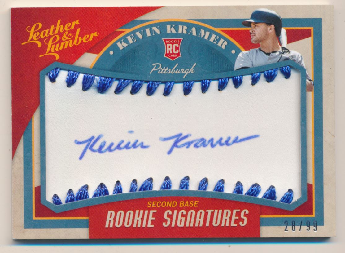 2019 Panini Leather and Lumber Rookie Baseball Signatures Blue #126 Kevin Kramer/99