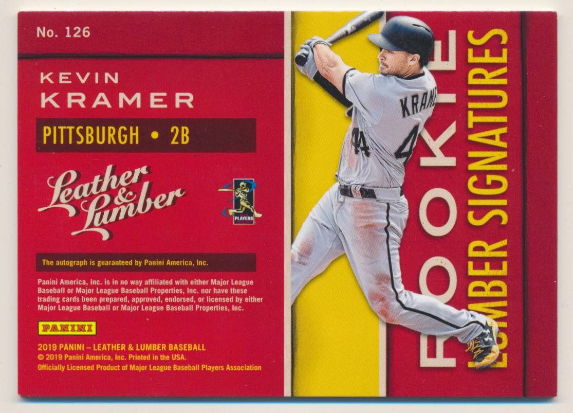 2019 Panini Leather and Lumber Rookie Lumber Signatures Holo Silver #126 Kevin Kramer