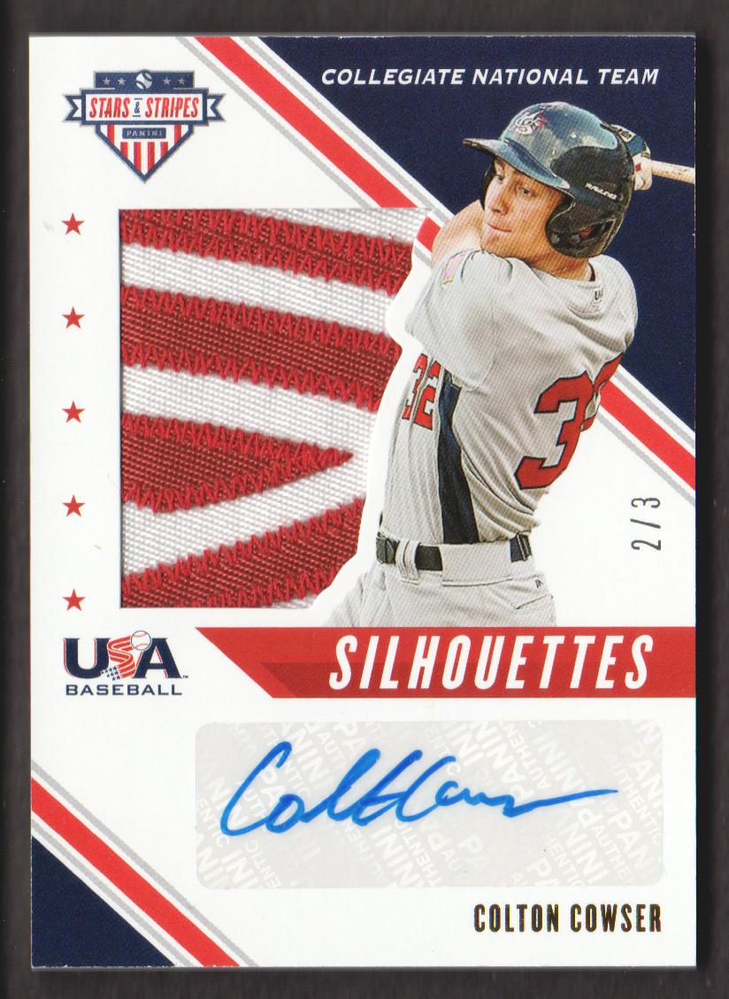 2020 USA Baseball Stars and Stripes Silhouettes Signature Jerseys Team Patch #3 Colton Cowser/3