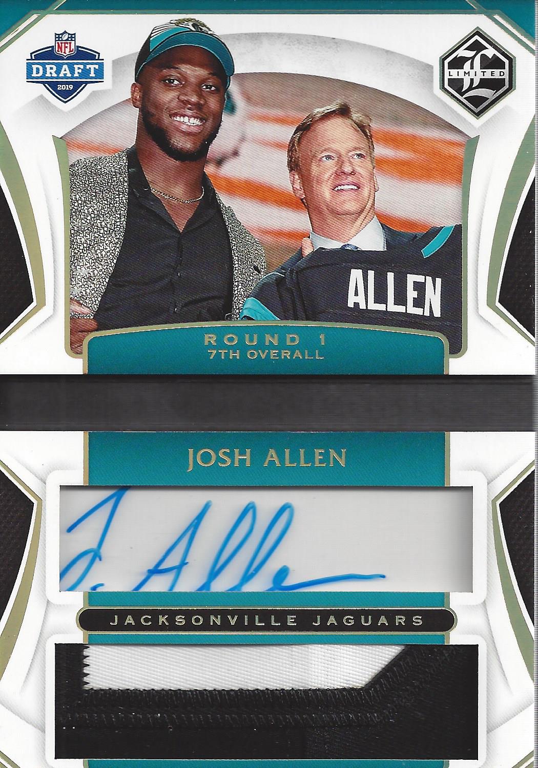 2019 Limited Draft Day Signature Materials #9 Josh Allen/55 - NM-MT