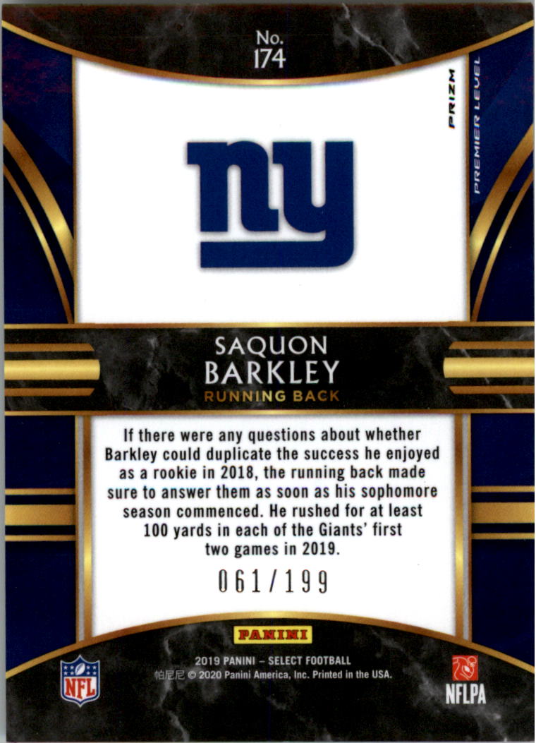 : 2019 Score #174 Saquon Barkley NY Giants NFL Football