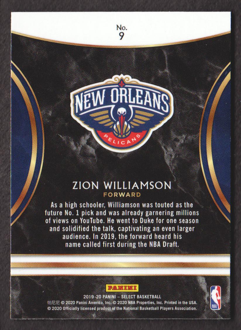 2019-20 Select Top Selections #9 Zion Williamson back image