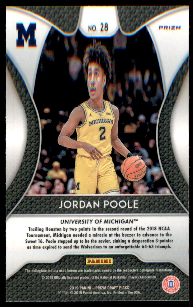 2019-20 Panini Prizm Draft Picks Prizms Red #28 Jordan Poole